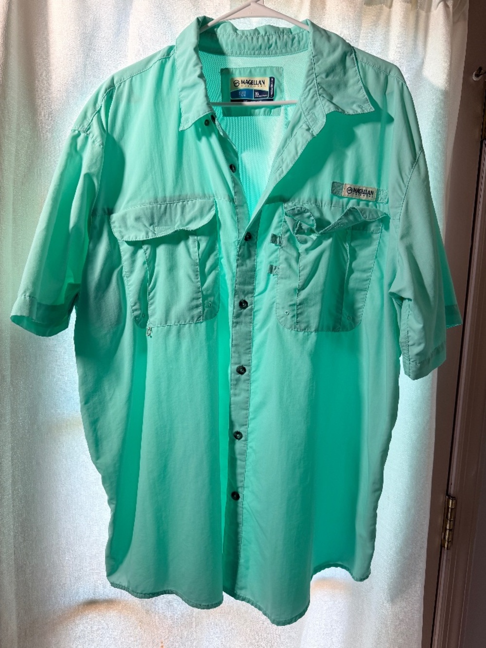 Magellan Men's XL fish gear - teal short sleeve shirt